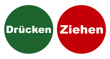 Aufkleber Drücken Ziehen